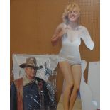 Modern life size standup cut outs of John Wayne, Marilyn Monroe etc, John Wayne print etc