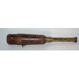A leather and brass Ross, London three drawer telescope, No. 63411 Condition Report: Available