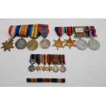 A lot comprising a WWI group of three with a faithful service medal to 6845 Pte. F Gibb S Gds,