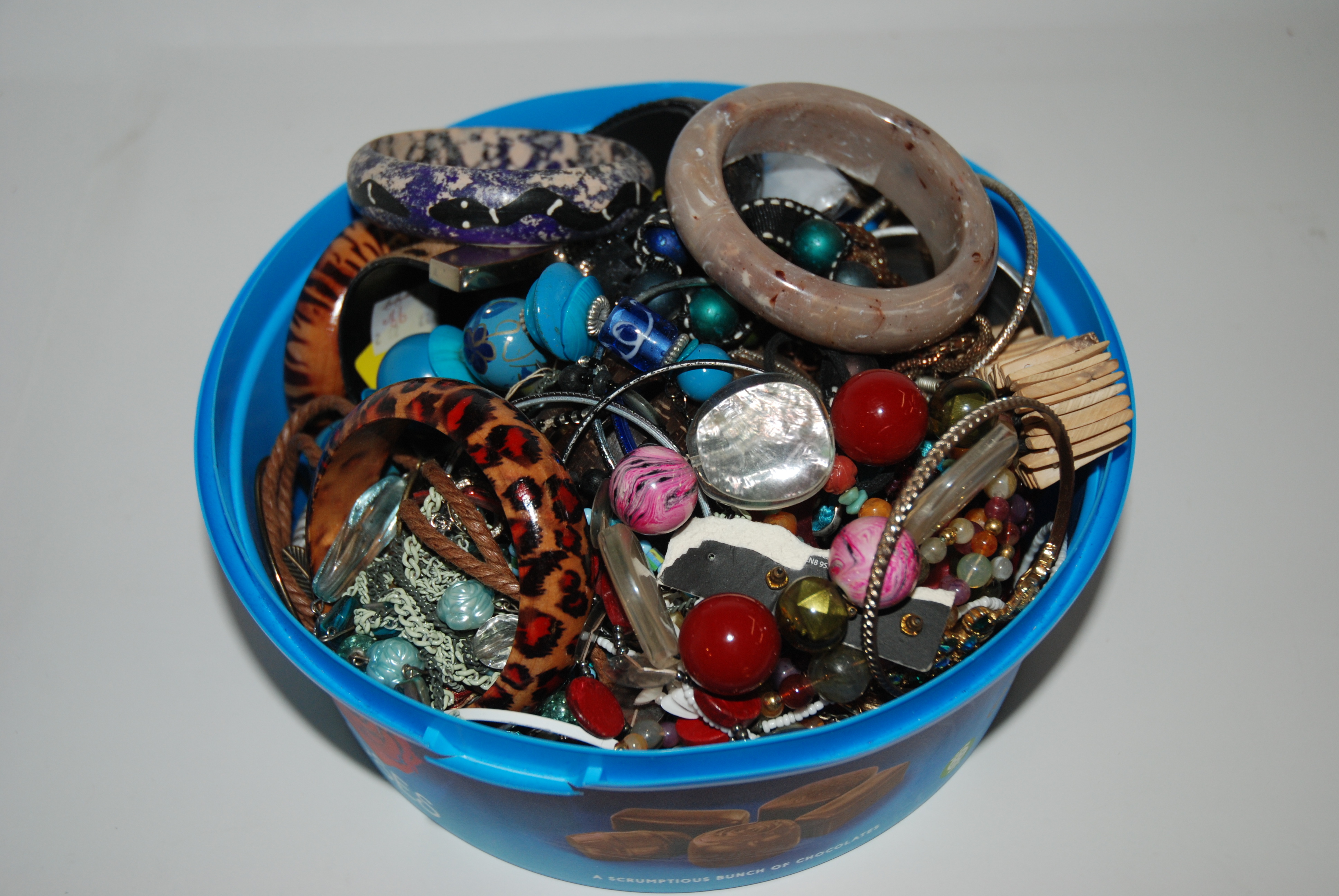 A collection of costume jewellery including beads and bangles etc Condition Report: Available upon