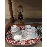 Royal Albert 'Belinda' pattern teawares, a New Stone pottery tree and well platter, 53 x 43cm and