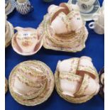 A Tuscan teaset with pink ground and pink roses Condition Report: Available upon request