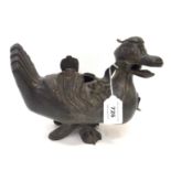 A cast Chinese metal model of a duck Condition Report: Available upon request