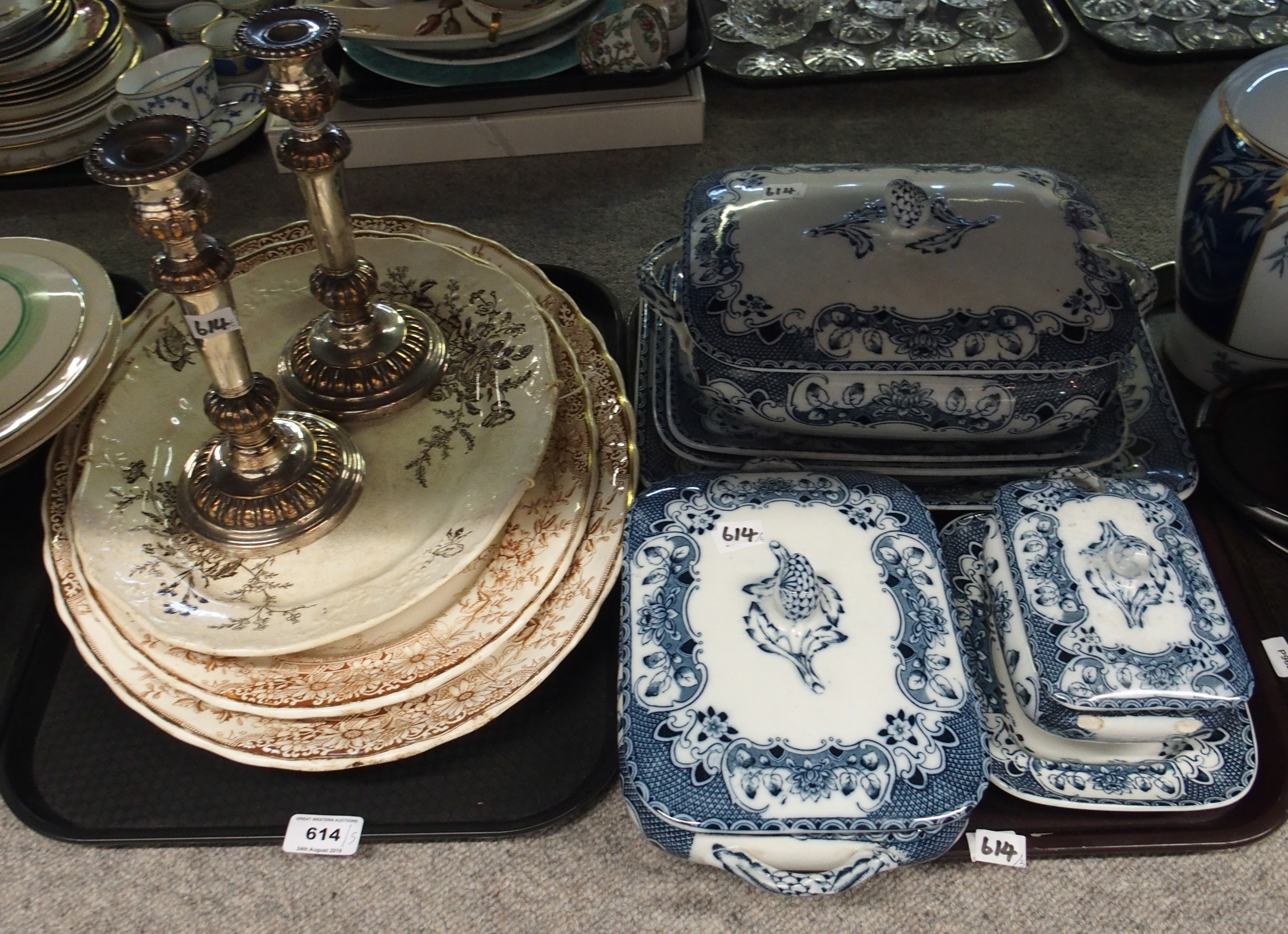 Gaterhall & Co Doric pattern dinnerwares, Beswick cheetah (def) and assorted other ceramics etc