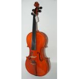 A modern violin with interior paper label Tatra by Rosetti, 33cm in case Condition Report: Available
