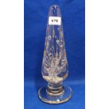 A large end of day glass weight with fountain burst inside, 29cm high Condition Report: Available