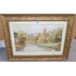 ERNEST POTTER Warwick castle and another, signed, watercolour, 25 x 40cm (2) Condition Report: