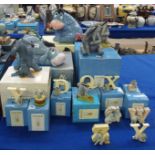 Pottery Eeyore biscuit barrel and another and assorted classic Pooh figurines Condition Report: