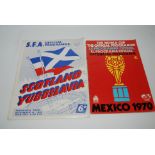 A collection of International and domestic match programmes including Scotland v. Yugoslavia, 21-