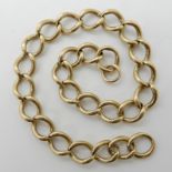 A 9ct curb link bracelet, (no clasp) length 24cm, weight 20.9gms Condition Report: Available upon