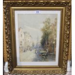 J ROBERTSON MILLER Market Old Amsterdam, signed, watercolour, 36 x 27cm Condition Report: