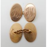 A pair of 9ct rose gold monogrammed cufflinks, weight 8.7gms Condition Report: Available upon