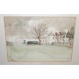 GRAHAM MURRAY Farm stead, signed, watercolour, 25 x 34cm and WILLIAM MCCALLUM BROWN The