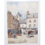 A S H The Market Quampier, monogrammed, watercolour, 36 x 26cm Condition Report: Available upon