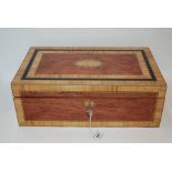 A 20th Century inlaid writing slope, 40cm wide Condition Report: Available upon request