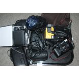 A tray lot of various modern cameras etc Condition Report: Available upon request