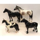 Four Beswick horses including Piebald, Appaloosa, Dale pony and a Fell pony Condition Report: All in
