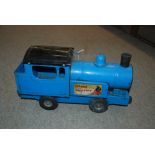 A Tri-ang blue painted Puff-Puff and a collection of tinplate railway accessories including