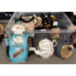 Pottery character jugs, novelty teapots and other ceramics Condition Report: Available upon request