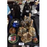 A Moorcroft Hibiscus dish, Lilliput Lane figures, Sandeman decanters etc Condition Report: Available