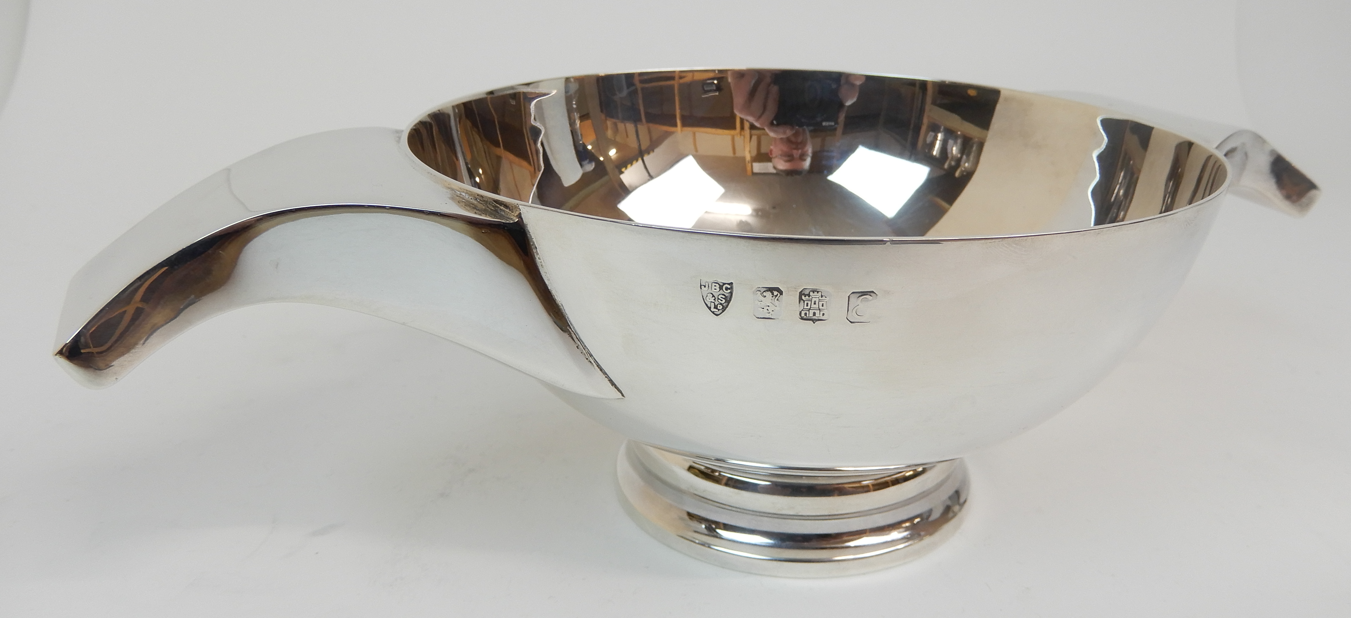 A SILVER QUAICH by J B Chatterley & Sons Limited, Edinburgh 1979, of circular form with down - Image 5 of 6
