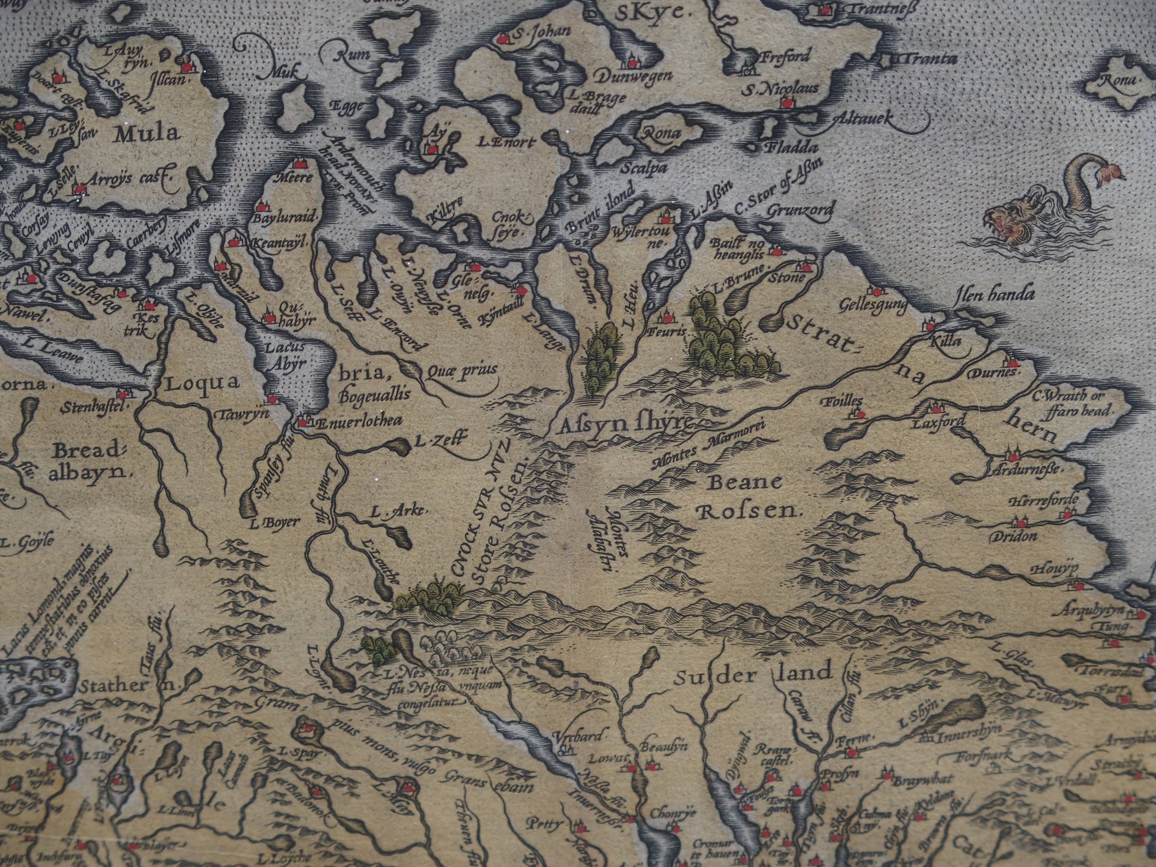 AFTER ABRAHAM ORTELIUS, SCOTIAE TABULA hand-coloured, images 35 x 46cm, 46 x 59cm overall, framed - Image 4 of 7