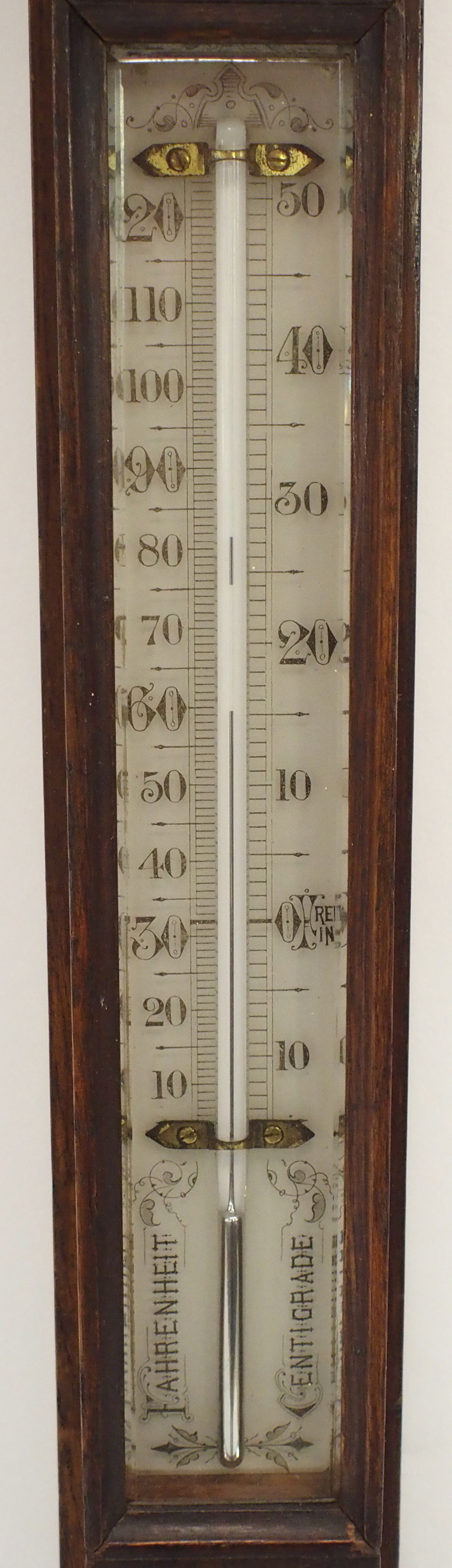 A VICTORIAN CARVED MAHOGANY BAROMETER/THERMOMETER by J White, Glasgow, retailed by W J Hassard, - Image 3 of 5