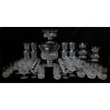 AN EXTENSIVE COLLECTION OF EDINBURGH CRYSTAL THISTLE SHAPED DRINKING GLASSES comprising seven wine