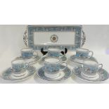 AN EXTENSIVE WEDGWOOD TURQUOISE FLORENTINE DINNER SERVICE comprising; twenty one 27cm plates,