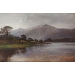 ALEXANDER BROWNLIE DOCHARTY (SCOTTISH 1862-1940) LOCH AND HILLS Oil on canvas, signed, 51 x 76.