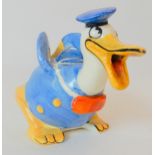 A WADE HEATH FOR WALT DISNEY DONALD DUCK NOVELTY TEAPOT with printed marks to base, 11cm high