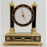 A FABERGE MYSTERY CLOCK swiss made for The Franklin Mint, 18ct gold plated with cultured pearls, the