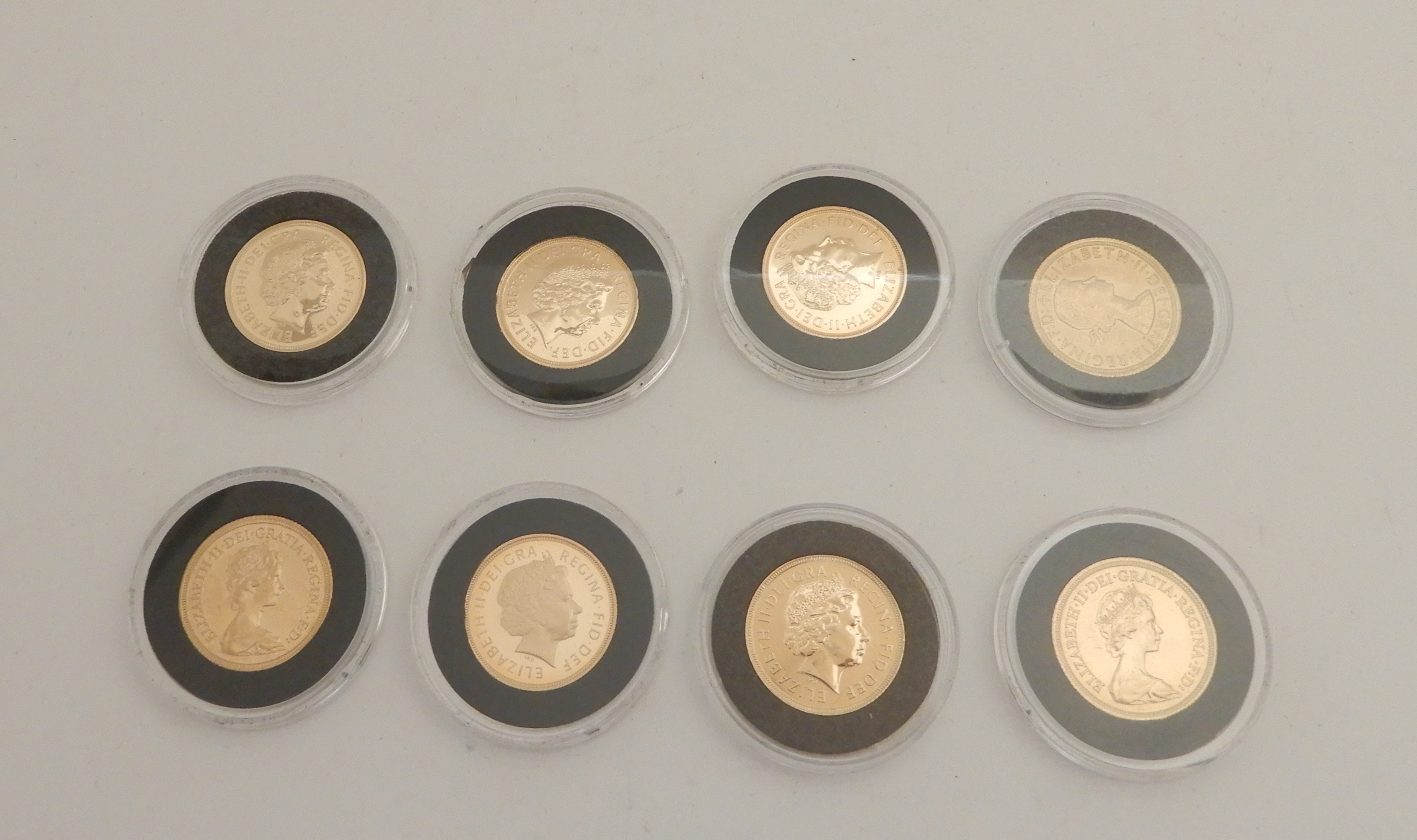 EIGHT QUEEN ELIZABETH II GOLD FULL SOVEREIGNS (ENCAPSULATED) 1968, 1979 (2), 2002 (2), 2003, 2005 ( - Image 3 of 3