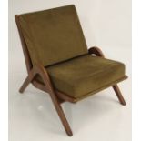 A MORRIS OF GLASGOW WALNUT VENEER BOOMERANG CHAIR 77cm high This item is offered for sale as a