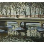 •JAMES FULLARTON (SCOTTISH b. 1946) WINTER LIGHT Oil on canvas, signed, 61 x 66cm (24 x 26")