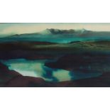 •TOM H SHANKS RSW, RGI (SCOTTISH B. 1921) SKYE FROM ARISAIG Watercolour and ink, signed, 37 x 64.5cm