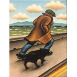 •GRAHAM MCKEAN (SCOTTISH B. 1962) WEST COAST WALK Oil on canvas, signed, 24 x 18cm (9 1/2 x 7")