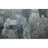 MAURICE WILLIAM GREIFFENHAGEN RA (BRITISH 1862-1931) MUSICAL INTERLUDE Pencil, pen and ink