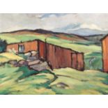 •ERNEST ARCHIBALD TAYLOR (SCOTTISH 1874-1951) HILL FARM, ARRAN Oil on board, signed, 42.5 x 56cm (16
