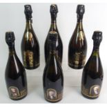 A CASED SET OF SIX BOTTLES OF GOSSET CHAMPAGNE Bicentenaire de la Revolution Francaise, in wooden