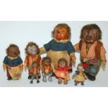 EIGHT STEIFF HEDGEHOGS FIGURES including Macki, Mucki, Mecki etc, rubber bodies with chest tags