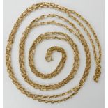 AN 18CT GOLD FANCY TRACE CHAIN length 148cm, weight 59.3gms Condition Report: Available upon