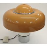 A LUIGI MASSONI FOR GUZZINI "BRUMBRY" MUSHROOM TABLE LAMP with light brown acrylic shade with