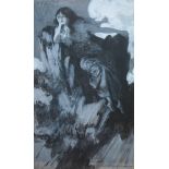 MAURICE WILLIAM GREIFFENHAGEN RA (BRITISH 1862-1931) SUZANNE Gouache, signed, 42 x 25.5cm (16 1/2