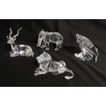 THREE SWAROVSKI ANNUAL EDITION INSPIRATION AFRICA MODELS including The Elephant 1993, The Kudu