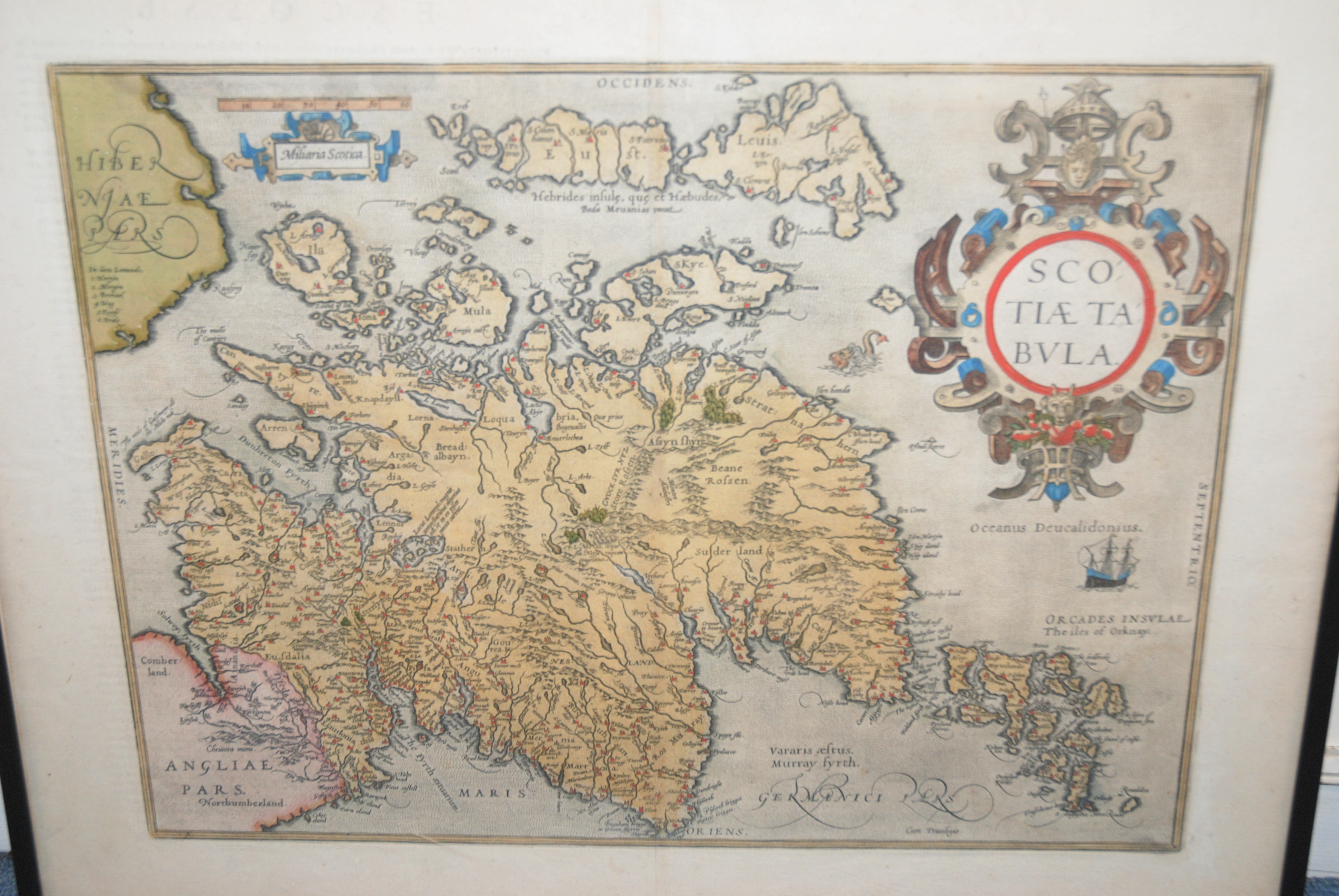 AFTER ABRAHAM ORTELIUS, SCOTIAE TABULA hand-coloured, images 35 x 46cm, 46 x 59cm overall, framed - Image 6 of 7