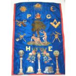 A COLLECTION OF MASONIC AND OTHER SASHES AND APRONS ETC including two gilt-metal and enamel Loyal