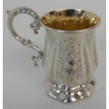 A VICTORIAN SILVER CHRISTENING MUG by George Unite, Birmingham 1870, of baluster shape, the body