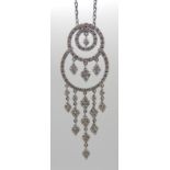 AN 18CT WHITE GOLD DIAMOND CIRCLE FRINGE NECKLACE Italian made and retailed by Eric Smith of