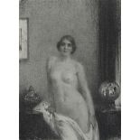 •STANLEY CURSITER CBE, RSA, RSW (SCOTTISH 1887-1976) NUDE IN AN INTERIOR Lithograph, 21.5 x 15.